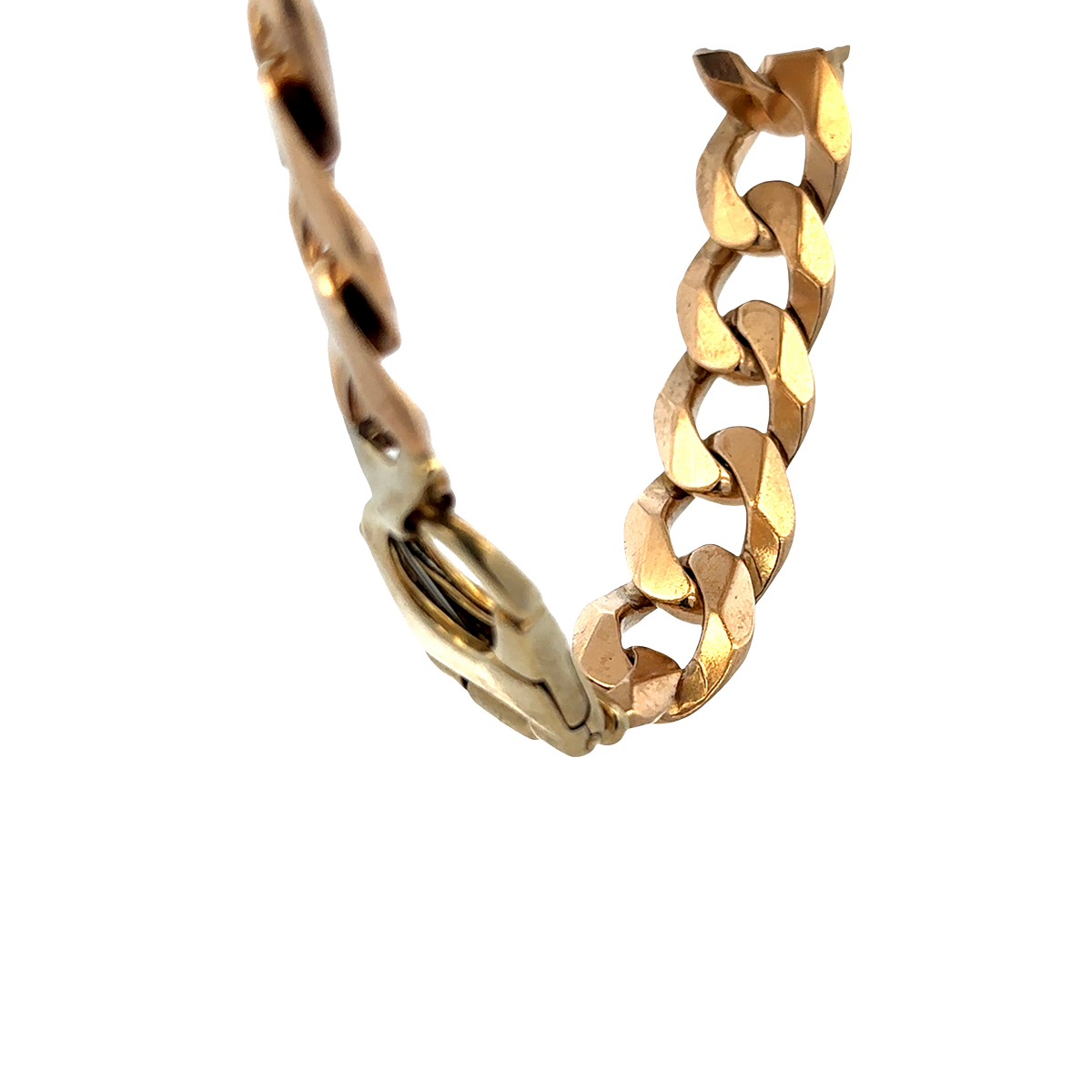 9ct yellow gold curb bracelet 91.9g (sh27684b)