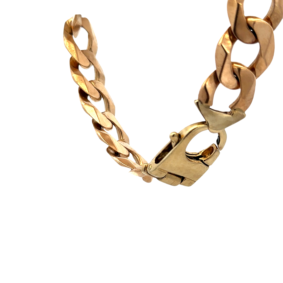 9ct yellow gold curb bracelet 91.9g (sh27684b)