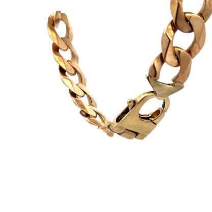 9ct yellow gold curb bracelet 91.9g (sh27684b)