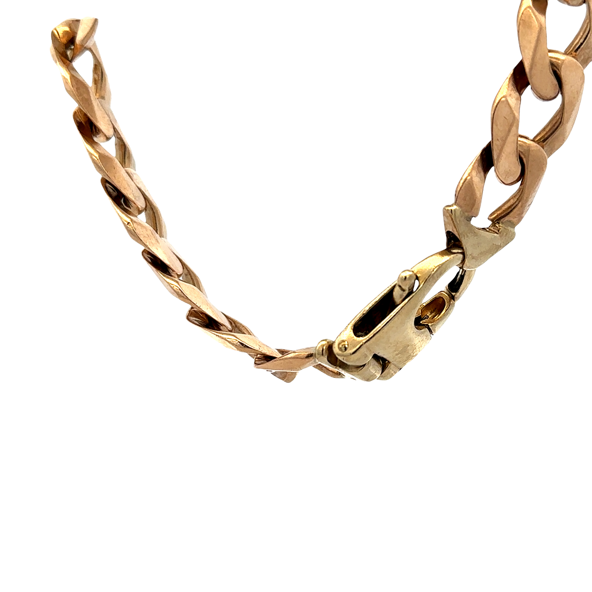 9ct yellow gold curb bracelet 91.9g (sh27684b)