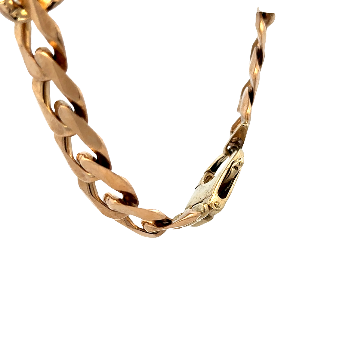 9ct yellow gold curb bracelet 91.9g (sh27684b)