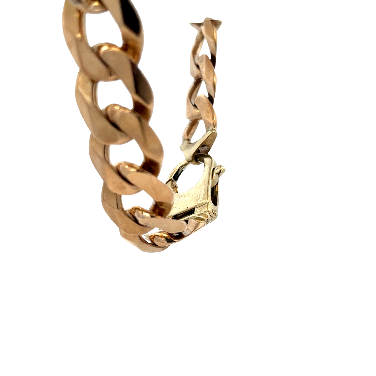 9ct yellow gold curb bracelet 91.9g (sh27684b)