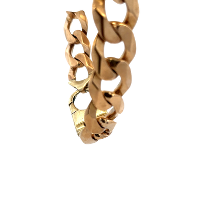 9ct yellow gold curb bracelet 91.9g (sh27684b)