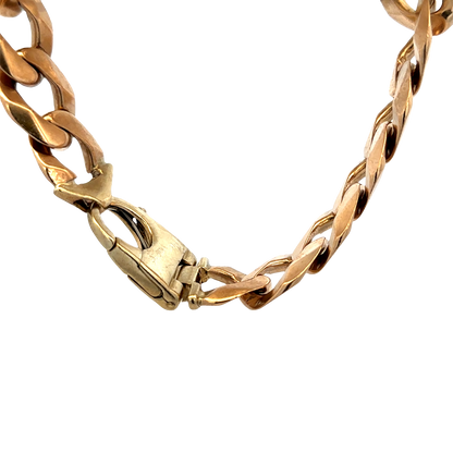 9ct yellow gold curb bracelet 91.9g (sh27684b)