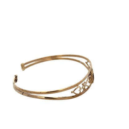 9ct yellow gold amethyst bangle 5.2g (sh27591b)