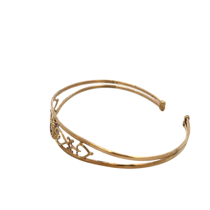 9ct yellow gold amethyst bangle 5.2g (sh27591b)