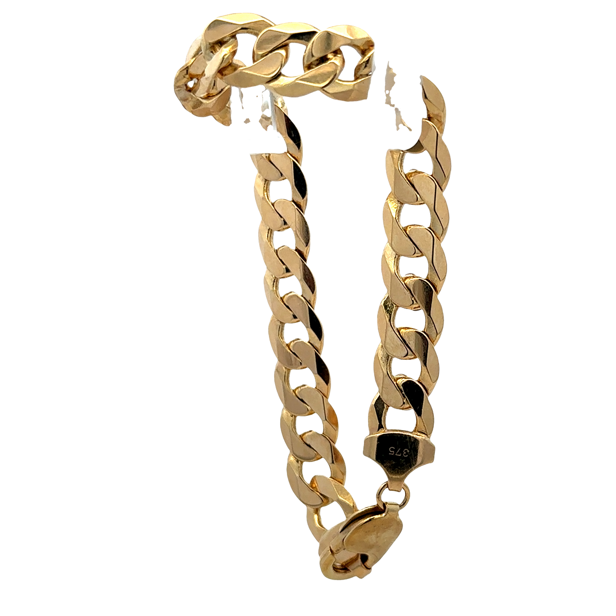 9ct yellow gold curb bracelet 30.1g (sh850540b)