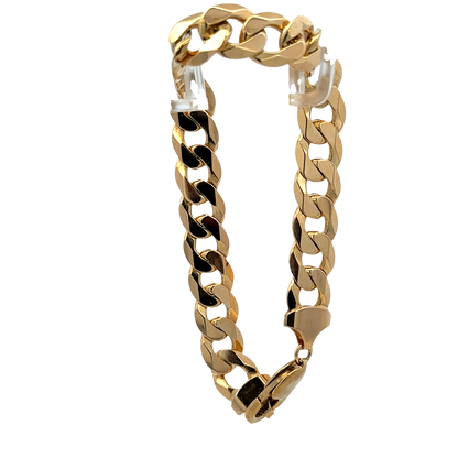 9ct yellow gold curb bracelet 30.1g (sh850540b)