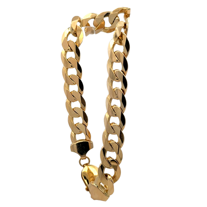 9ct yellow gold curb bracelet 30.1g (sh850540b)