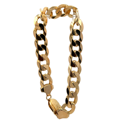 9ct yellow gold curb bracelet 30.1g (sh850540b)