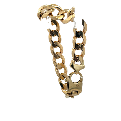 9ct yellow gold curb bracelet 40.8g (sh27358b)