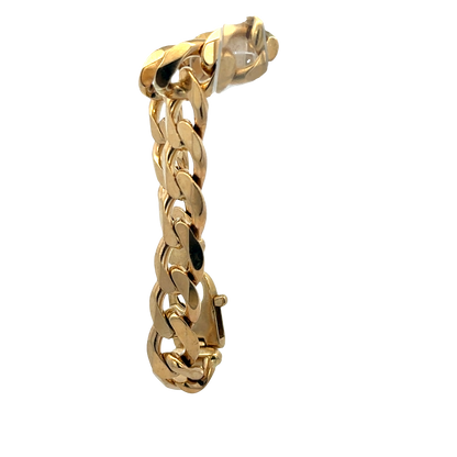 9ct yellow gold curb bracelet 40.8g (sh27358b)