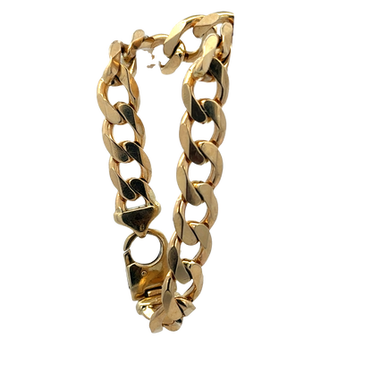 9ct yellow gold curb bracelet 40.8g (sh27358b)