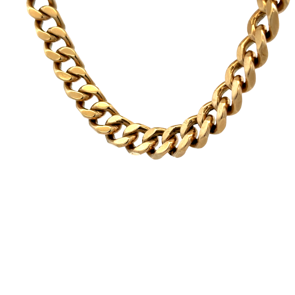9ct yellow gold curb bracelet 49.3g (sh27700b)