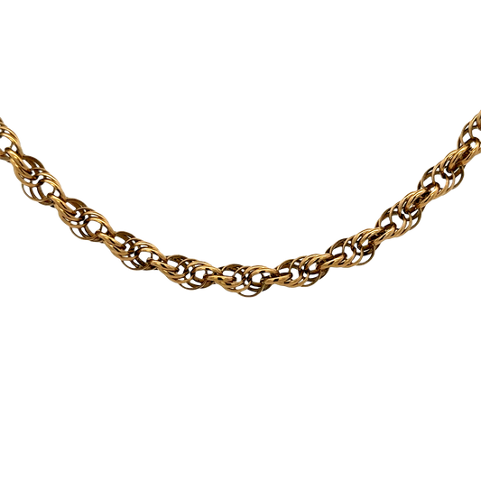 9ct yellow gold chain weighing 29.2g with a classic link design, crafted by Reeves and Sons.