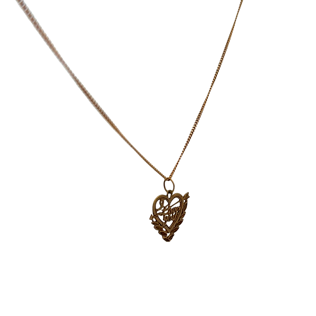 9ct yellow gold chain and pendant 2.6g (sh26191b)