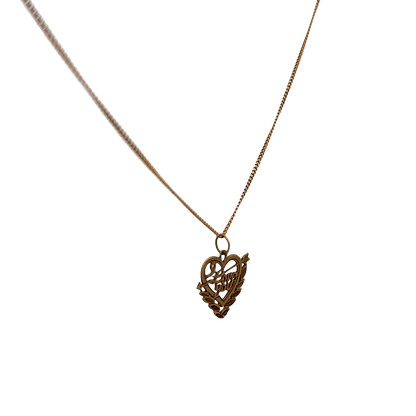 9ct yellow gold chain and pendant 2.6g (sh26191b)