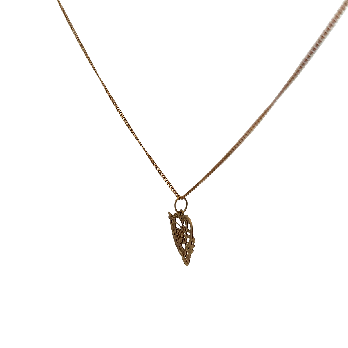 9ct yellow gold chain and pendant 2.6g (sh26191b)