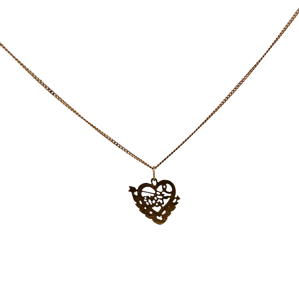9ct yellow gold chain and pendant 2.6g (sh26191b)