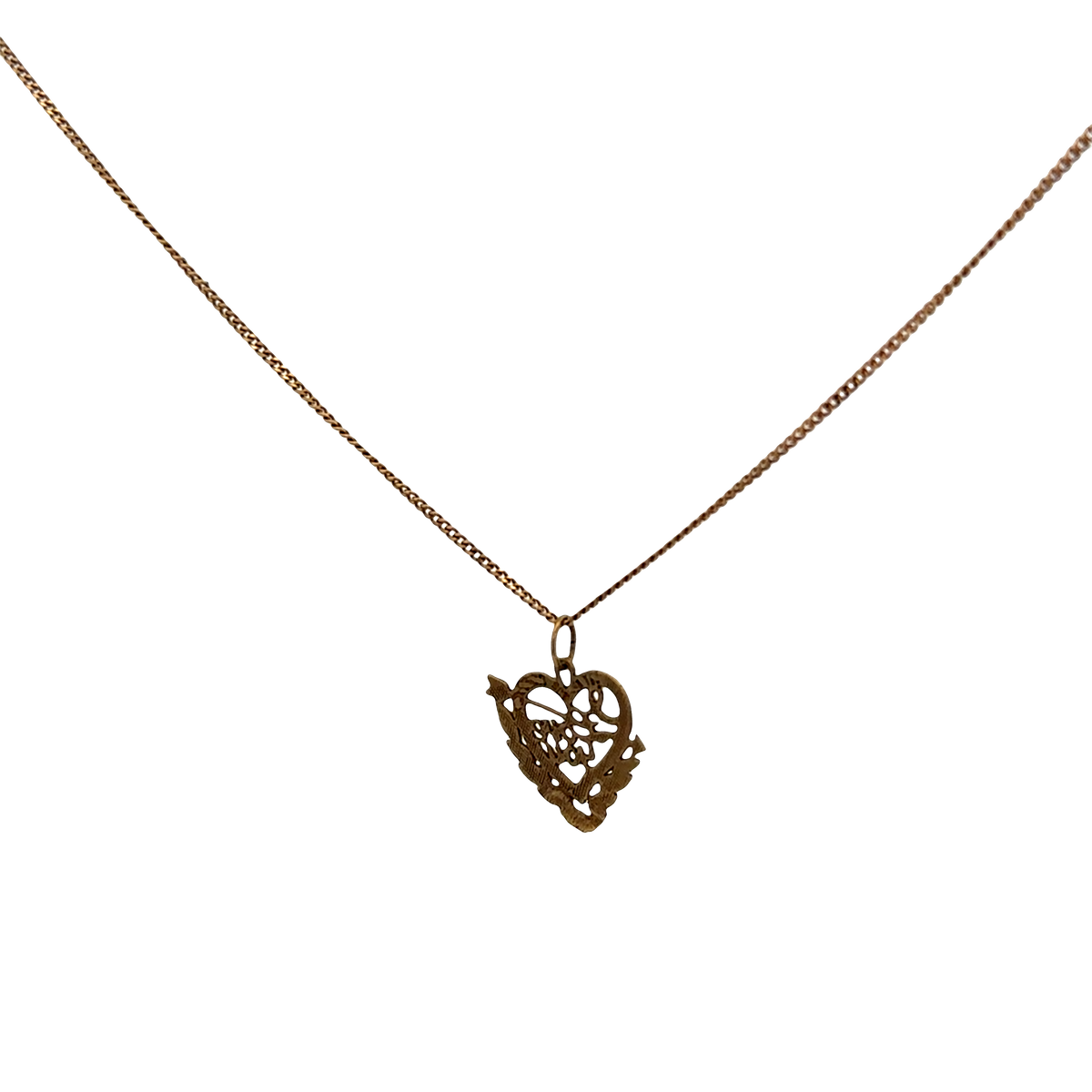 9ct yellow gold chain and pendant 2.6g (sh26191b)