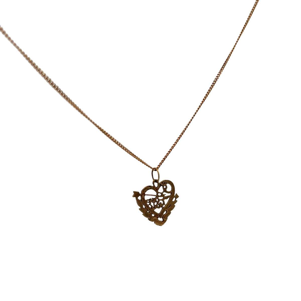 9ct yellow gold chain and pendant 2.6g (sh26191b)