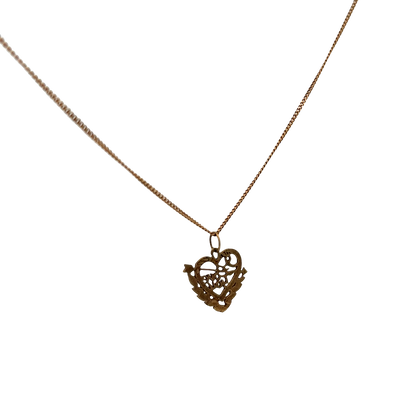 9ct yellow gold chain and pendant 2.6g (sh26191b)