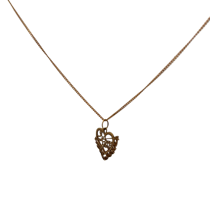 9ct yellow gold chain and pendant 2.6g (sh26191b)