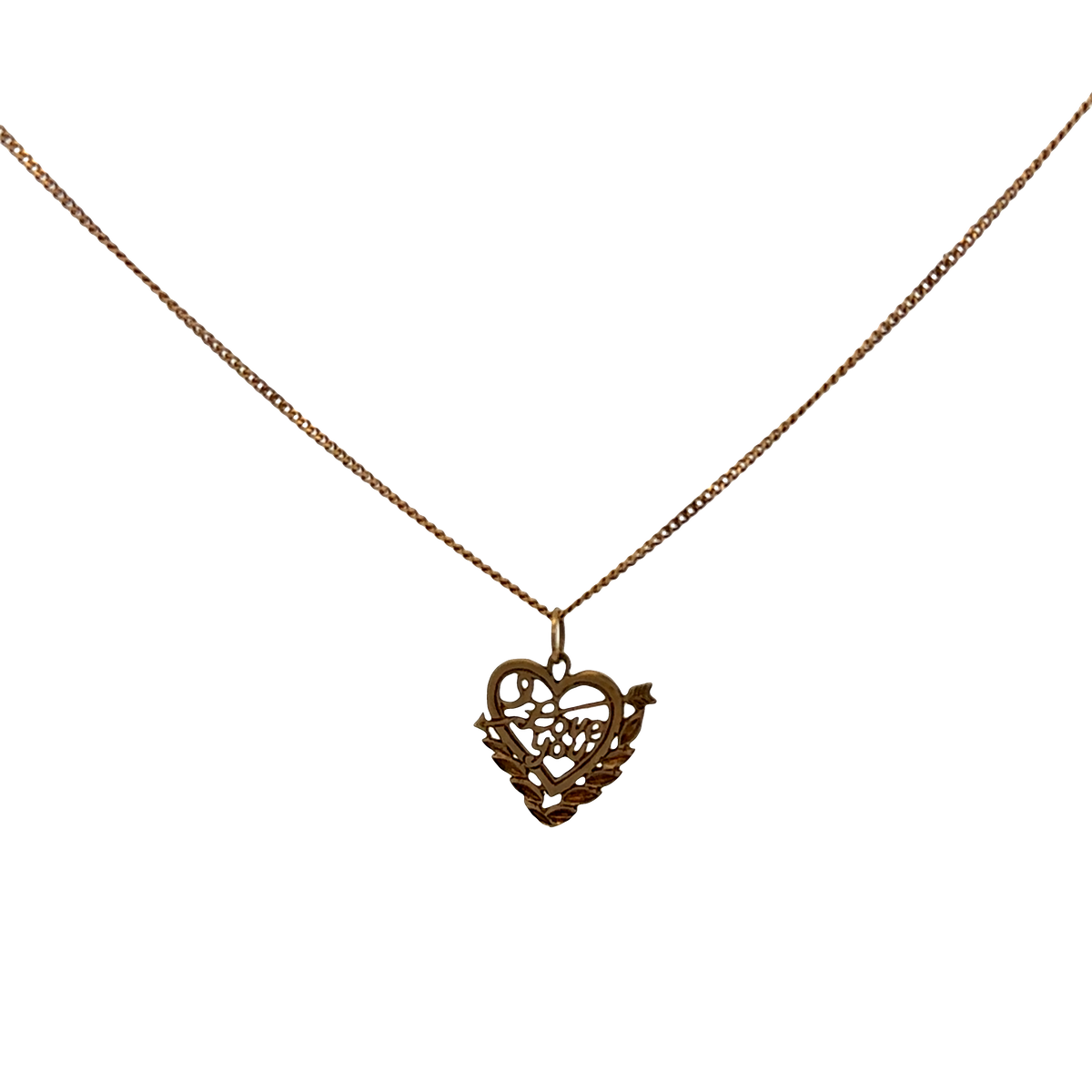 9ct yellow gold chain and pendant 2.6g (sh26191b)