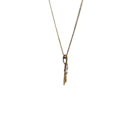9ct yellow gold chain and pendant 2.4g (sh25343l)