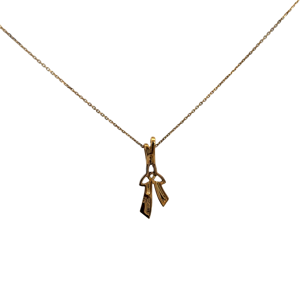 9ct yellow gold chain and pendant 2.4g (sh25343l)
