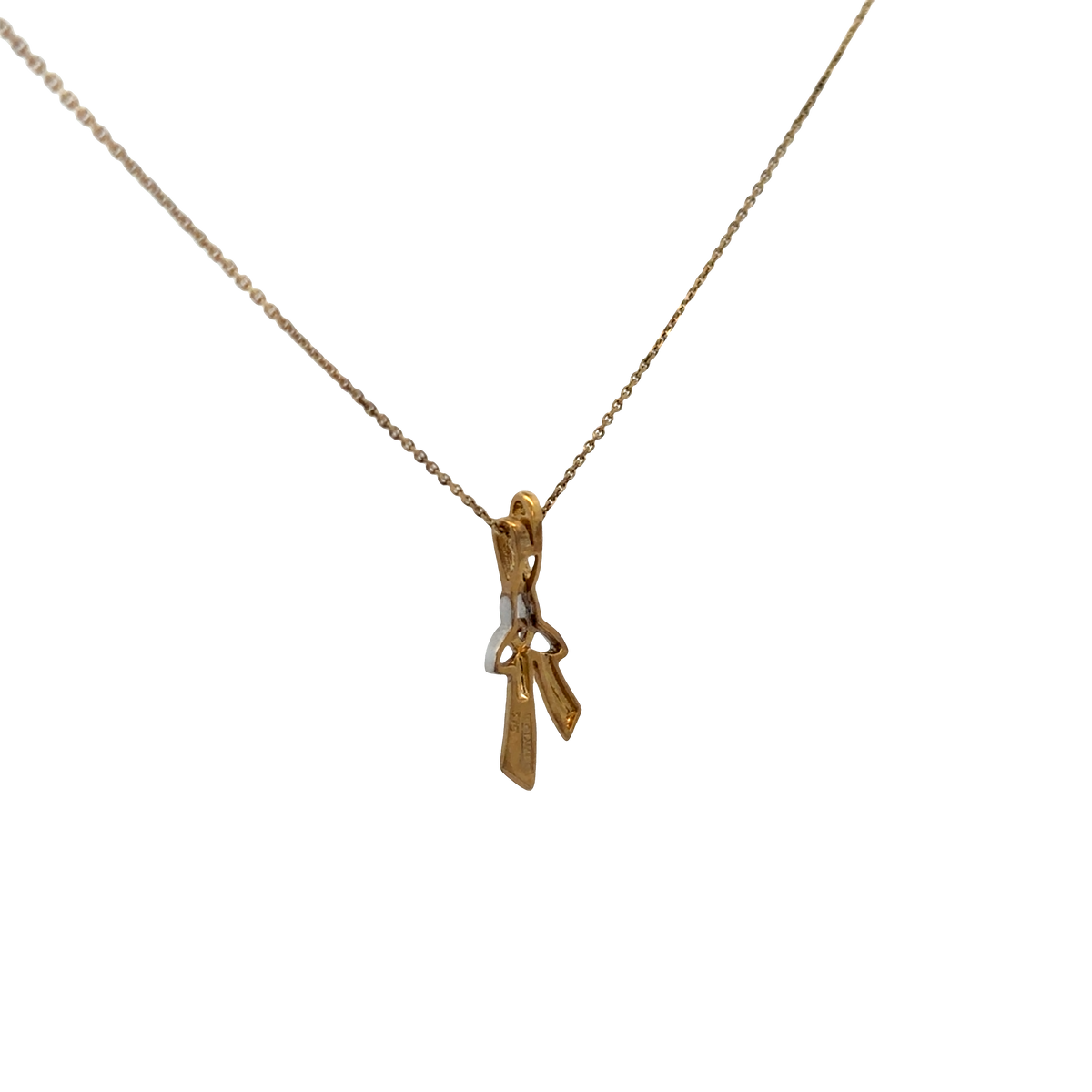 9ct yellow gold chain and pendant 2.4g (sh25343l)