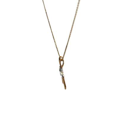 9ct yellow gold chain and pendant 2.4g (sh25343l)
