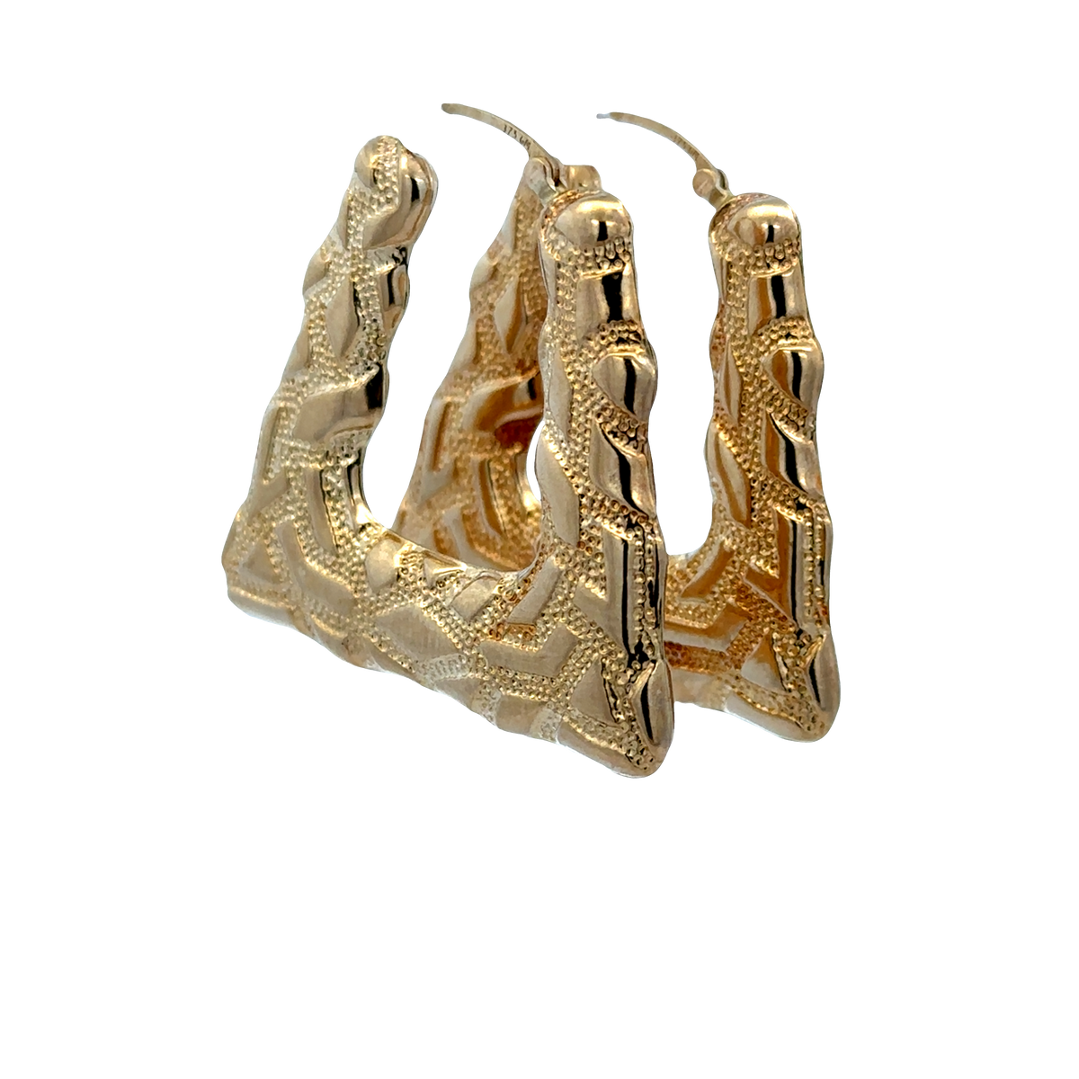 9ct yellow gold hoop earrings 6.1g (sh27746b)