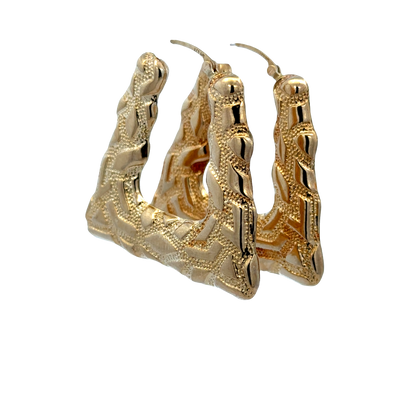 9ct yellow gold hoop earrings 6.1g (sh27746b)
