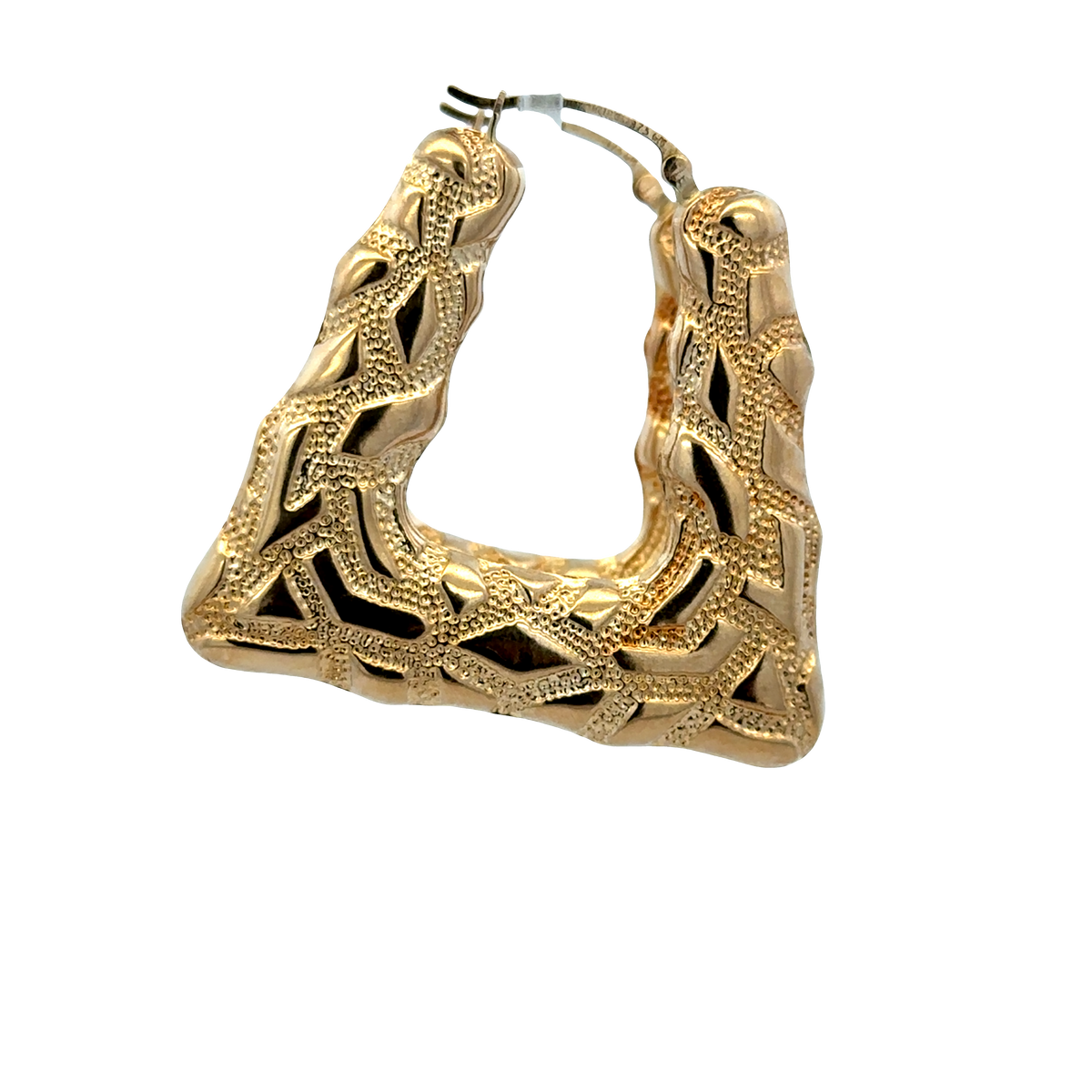 9ct yellow gold hoop earrings 6.1g (sh27746b)