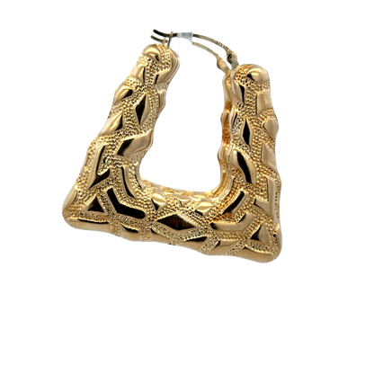9ct yellow gold hoop earrings 6.1g (sh27746b)