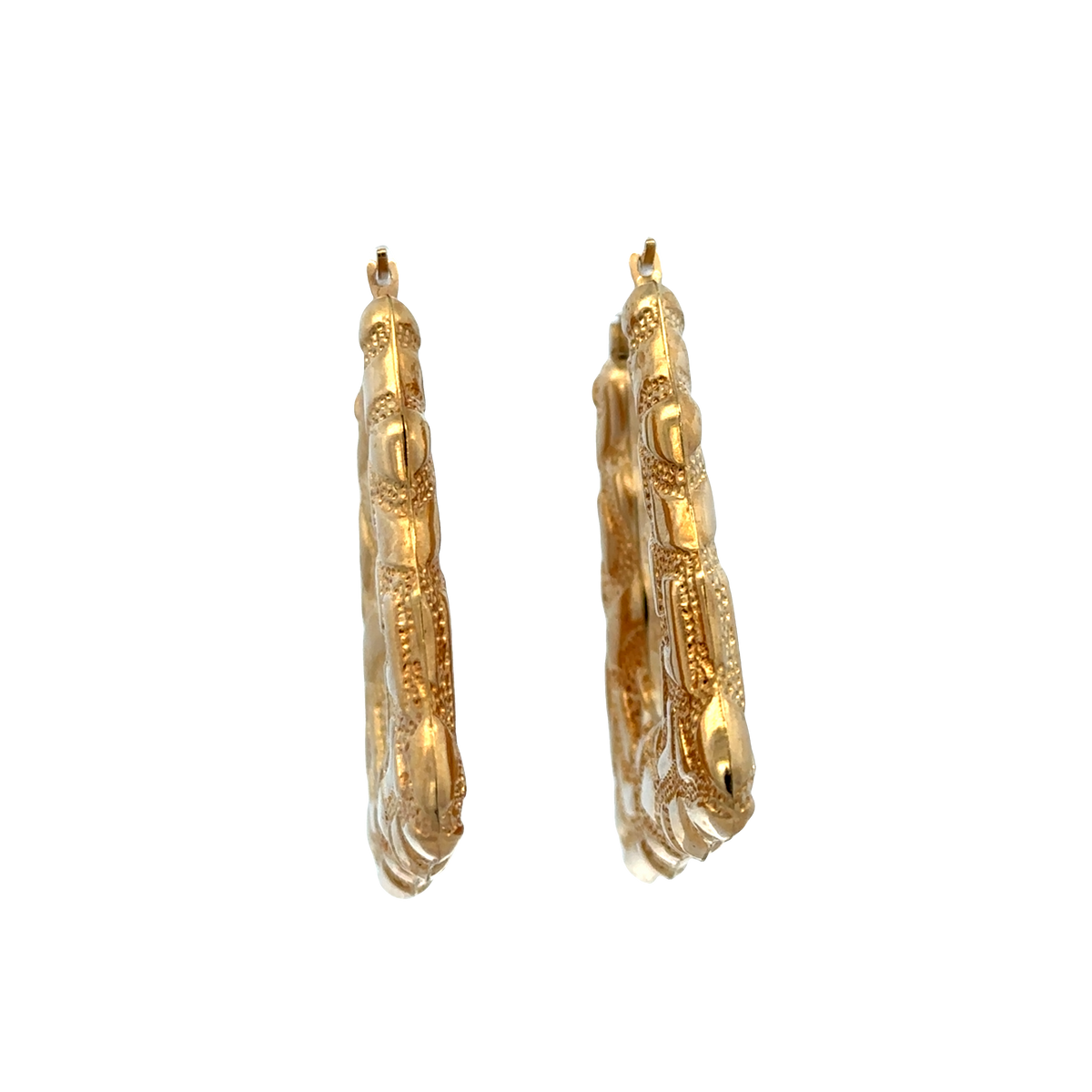 9ct yellow gold hoop earrings 6.1g (sh27746b)