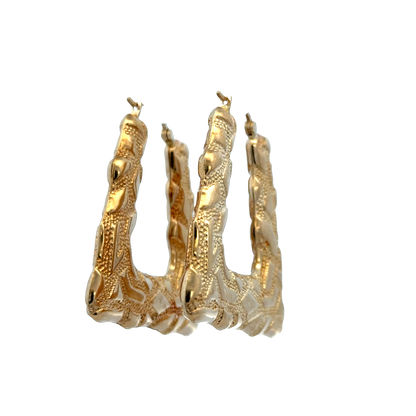 9ct yellow gold hoop earrings 6.1g (sh27746b)
