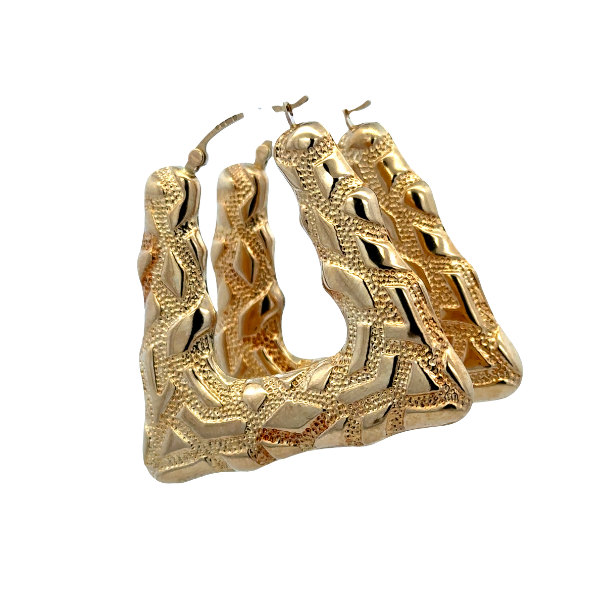 9ct yellow gold hoop earrings 6.1g (sh27746b)