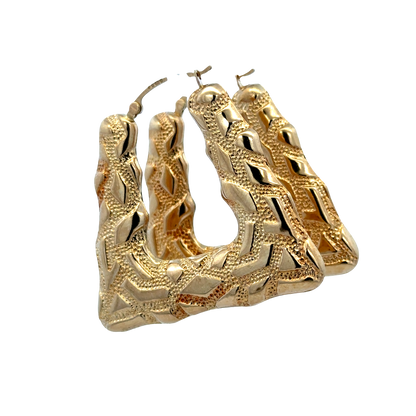 9ct yellow gold hoop earrings 6.1g (sh27746b)