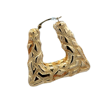 9ct yellow gold hoop earrings 6.1g (sh27746b)