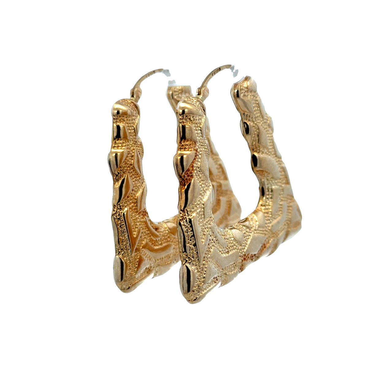 9ct yellow gold hoop earrings 6.1g (sh27746b)
