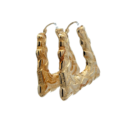 9ct yellow gold hoop earrings 6.1g (sh27746b)