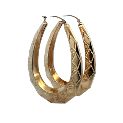 9ct yellow gold hoop earrings 9.1g (sh27745b)