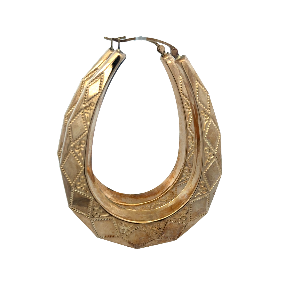 9ct yellow gold hoop earrings 9.1g (sh27745b)
