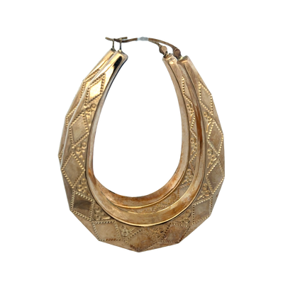 9ct yellow gold hoop earrings 9.1g (sh27745b)