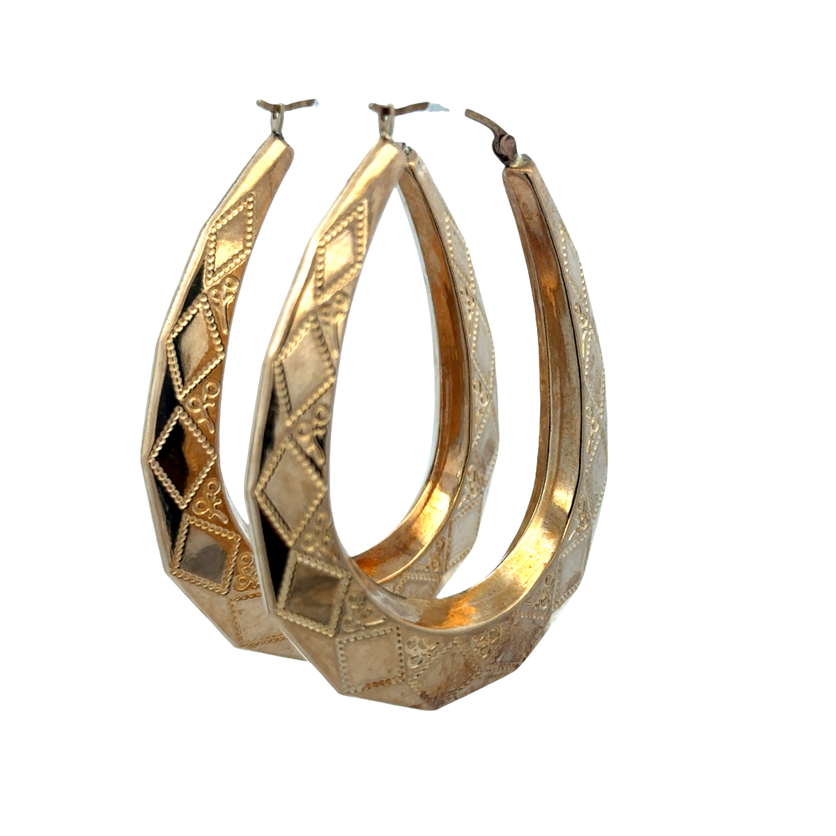 9ct yellow gold hoop earrings 9.1g (sh27745b)