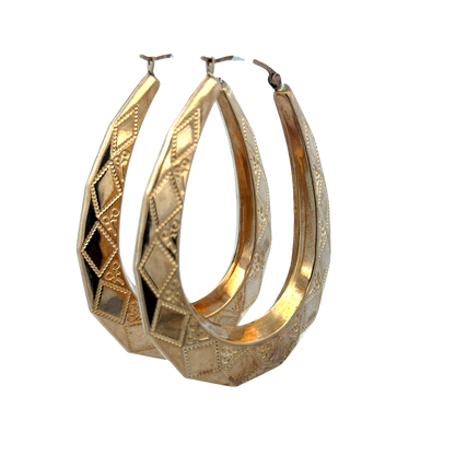 9ct yellow gold hoop earrings 9.1g (sh27745b)