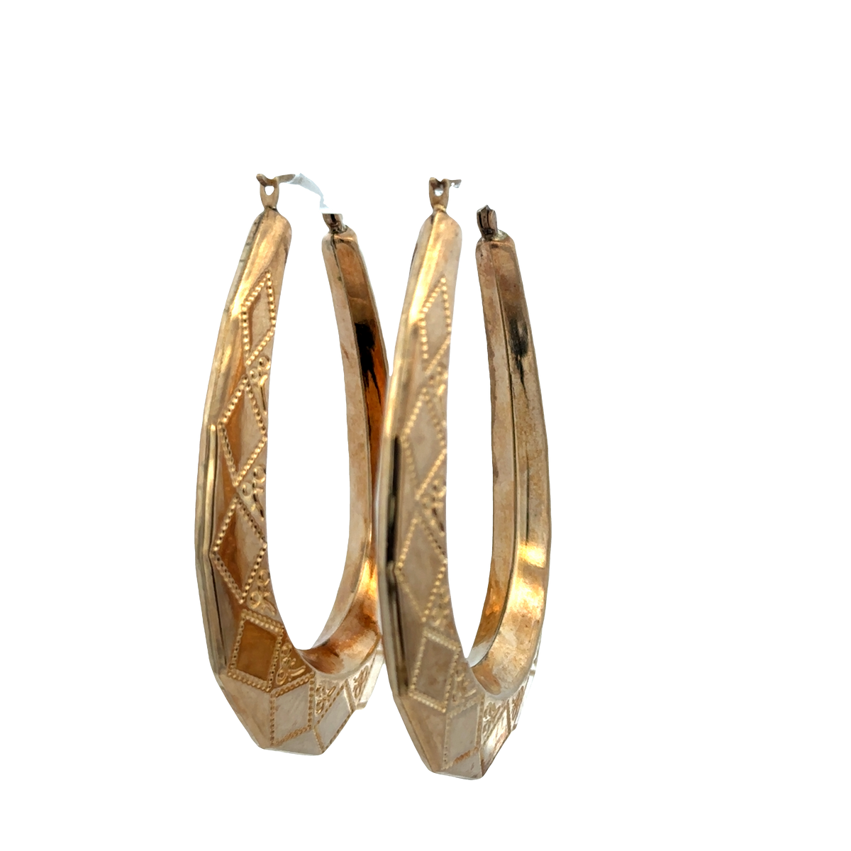 9ct yellow gold hoop earrings 9.1g (sh27745b)