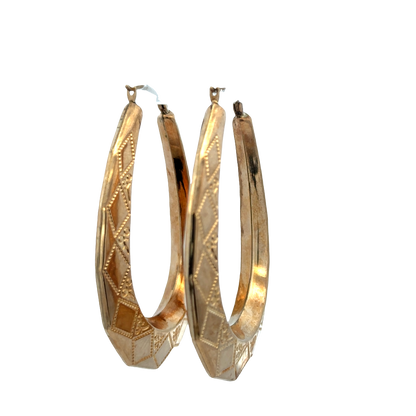 9ct yellow gold hoop earrings 9.1g (sh27745b)